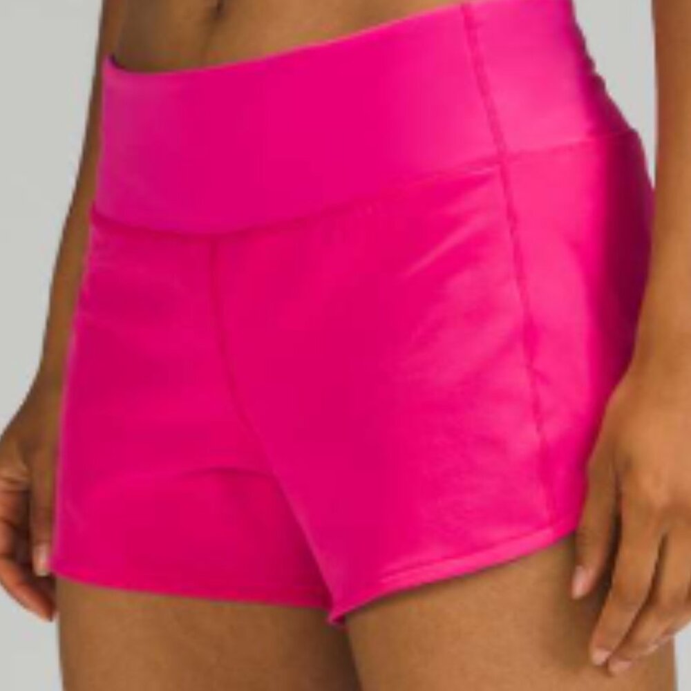 NWT LULULEMON Speed Up Mid -Rise Lined Short 4"  Size 4  SONIC PINK Running